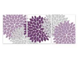 Purple And Grey Flower Burst Canvas Art