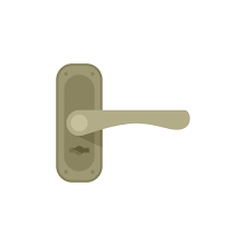 Door Handle Key Icon Flat Vector Knob