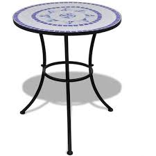 Bistro Table Blue And White 60 Cm