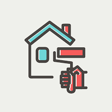 House Painting Using Paint Roller Icon