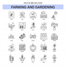 Farm And Garden Icon Set 25 Hand
