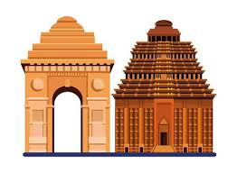 Indian Temple Vector Art Icons And