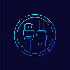 Ethernet Cables Line Vector Icon