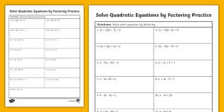 Algebra I Solve Quadratic Equations By
