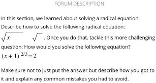 Solving A Radical Equation