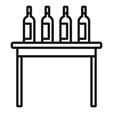 Wine Bottles Table Icon Outline Wine