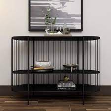Open Wire Frame 2 Shelf Console Table