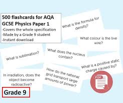 500 Flashcards For Aqa Physics Gcse