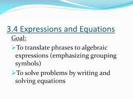 Ppt 3 4 Expressions And Equations