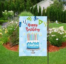 Personalized Happy Birthday Garden Flag