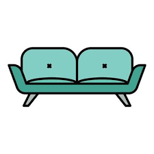 Divan Sofa Icon Color Outline Vector