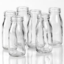 Glass Mini Milk Bottles 200ml Pack Of