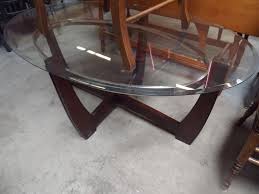 Auction Oval Glass Top Coffee Table