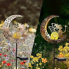 Solar Lights Fairy Moon Shape Garden