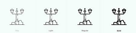 Street Lamp Icon Thin Light Regular