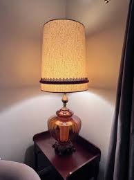 Mid Century Modern Amber Glass Lamp