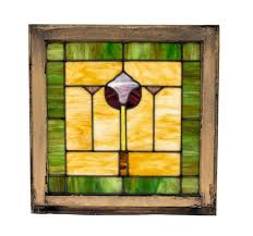 Stained Glass Window With Wood Sash Frame