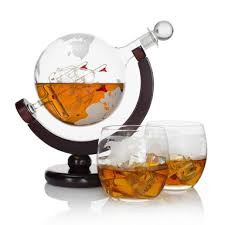 Globe Whiskey Decanter Set Full Set