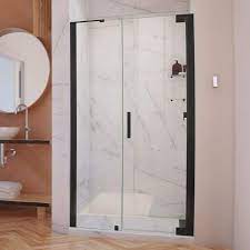Dreamline Shdr 4334180 09 Elegance Ls 50 52 W X 72 H Frameless Pivot Shower Door In Satin Black