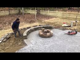 Stamped Concrete Patio W Fire Pit And