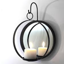Black Metal Round Candle Sconce