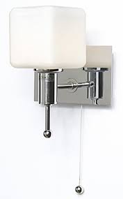 Ip44 Cube Wall Lamp With Pull Cord