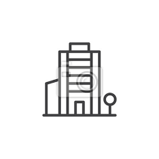 Office Building Outline Icon Linear