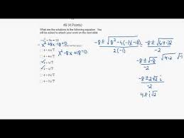 Algebra 2 Honors Unit 2b Test Solutions