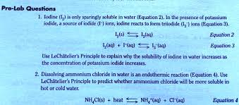 Solved Pre Lab Questions 1 Iodine I2