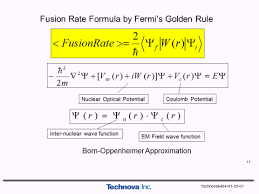 The Fusion Rate Formula By Fermi S