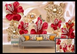 3d Flower Customized Wallpaper At Rs 45