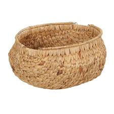Round Woven Wicker Basket With Handles