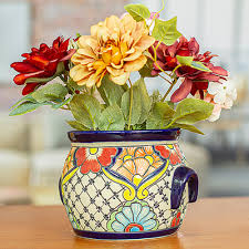 Colorful Talavera Style Vase Crafted In
