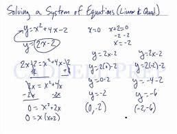 Substitution Linear And Quadratic
