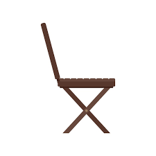 Portable Wood Chair Icon Flat