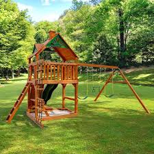 Gorilla Playsets Cau Swing Set Wood Roof