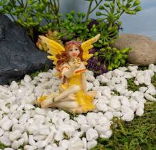 Miniature Sitting Fairy With Faux Gem