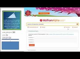 Of Equations Using Wolfram Alpha