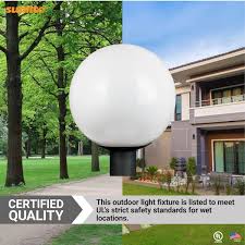Sunlite 12 In Outdoor Globe Post 1 Light White Polycarbonate Globe Post Top Lantern 41361361