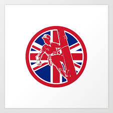 British Linesman Union Jack Flag Icon