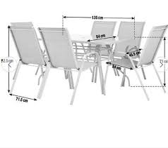 Sicily 6 Seater Metal Patio Set With