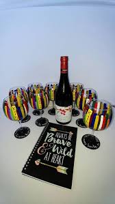 Book Club Wine Glasses Hand Painted