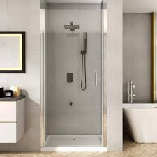 Toolkiss 34 To 35 1 2 In W X 72 In H Pivot Swing Frameless Shower Door In Chrome With Clear Glass Fp34ch