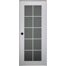 Belldinni Smart Pro 28 In X 80 In Right Handed 10 Lite Frosted Glass Polar White Wood Composite Single Prehung Interior Door