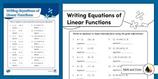 Writing Equations Of Linear Functions