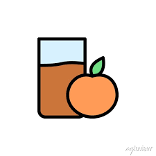 Orange Juice Glass Icon Simple Color