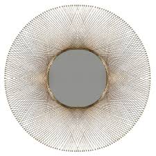 Starburst Round Framed Gold Wall Mirror