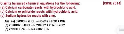 Q Write Balanced Chemical Equations For