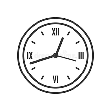 Round Wall Clock Outline Flat Icon