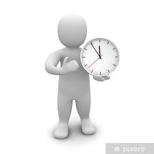 Wall Mural Man And Clock 3d Rendered